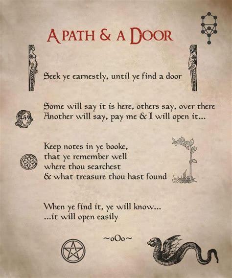 A Path And A Door Wiccan Spell Book Book Of Shadows Witch Spell Book