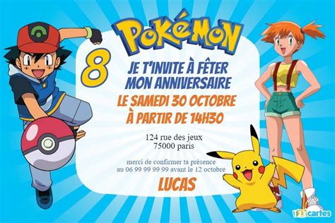 carte d invitation anniversaire garã§on pokemon gratuite Ã imprimer financial report