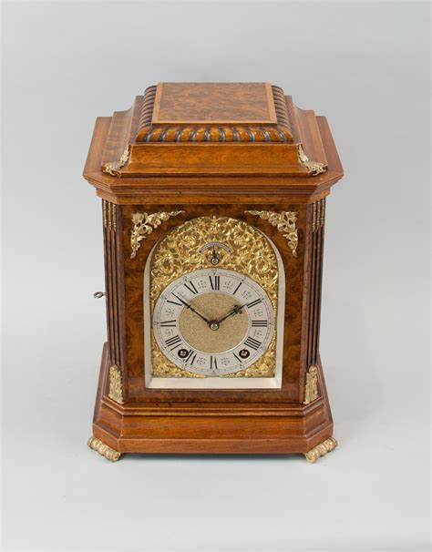 A Fine Quality Burr Walnut Bracket Mantel Clock By Lenzkirch