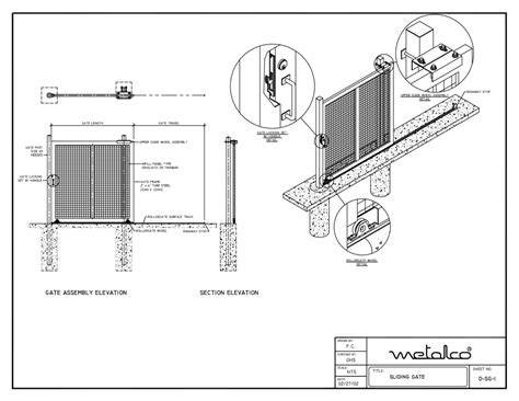Gate System Cad Drawings Product Info Mfr Corp Fencing