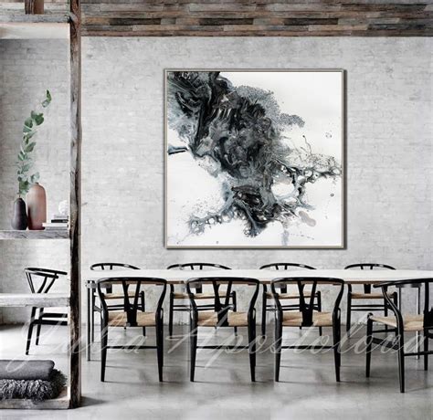 Black And White Abstract Wall Art Abstract Print On Canvas Modern Art