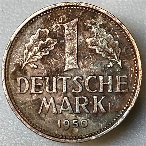 Germany 1950 ‘d 1 Deutsche Mark Federal Republic West German