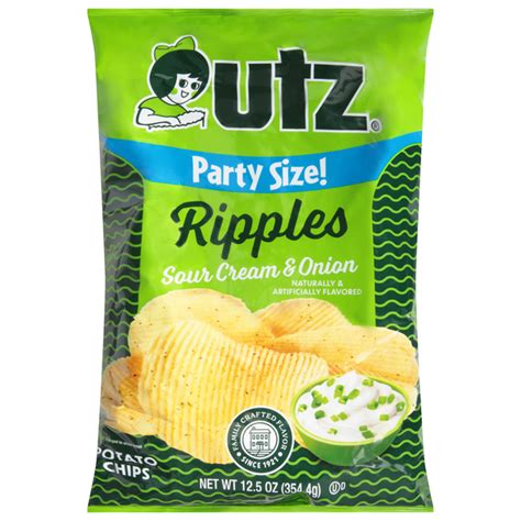 Save On Utz Ripple Cut Potato Chips Sour Cream And Onion Party Size Order
