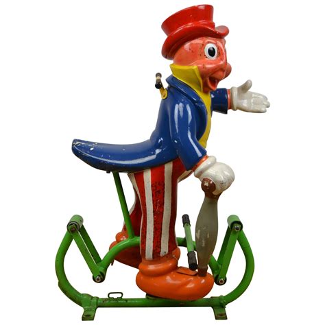 Vintage Fairground Jiminy Cricket Figurine On Iron Swing Mid 20th