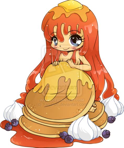 Pancake Girl By Yampuff On Deviantart Cute Cartoon Drawings Anime