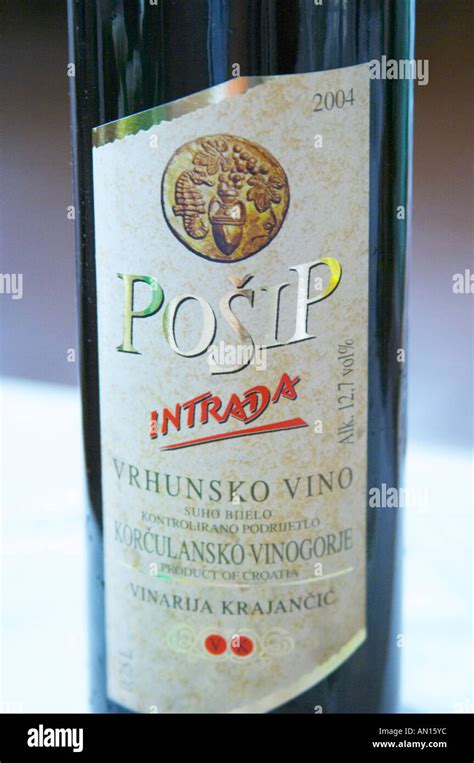A Bottle Of 2004 Posip Intrada Vrhunsko Vino Wine From Korculansko