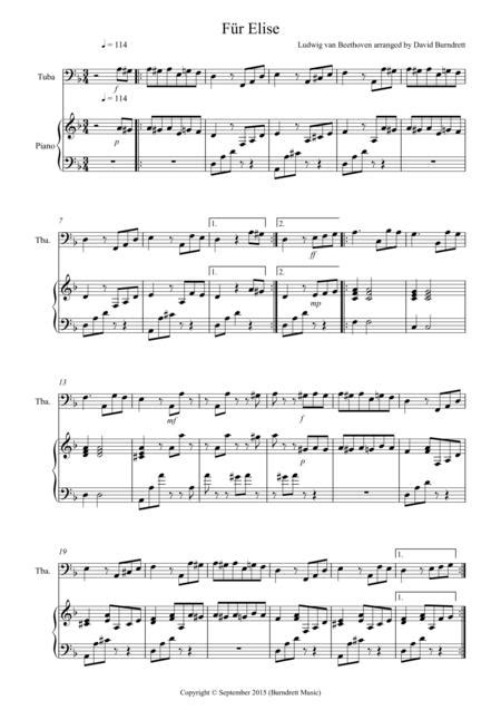 Fur Elise For Tuba And Piano By Ludwig Van Beethoven 1770