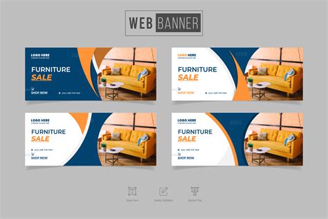Minimalist Furniture Web Banner Design Graphic By Pikartist · Creative