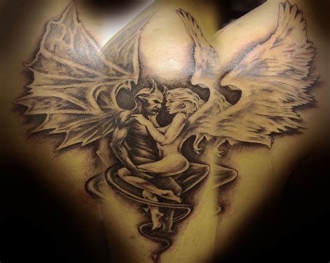 I Want Something Similar But More Complex And In Color For My Back Piece Angel Demon Affair