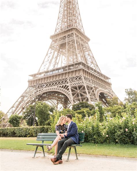 Couple On A Bench In Front Of The Eiffel Tower Paris Couple Paris Travel Photography Couple