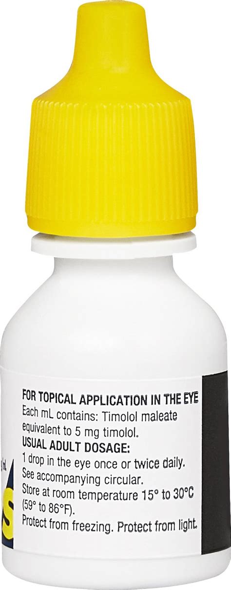 Timolol Maleate Generic Ophthalmic Solution 05 10 Ml