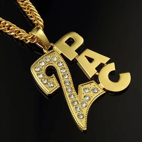 Js Gold Silver Letter Tupac 2pac Pendant 35 Long Chain Necklace Bling