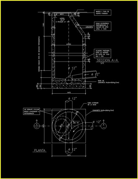 Manhole Dwg Section For Autocad Designs Cad