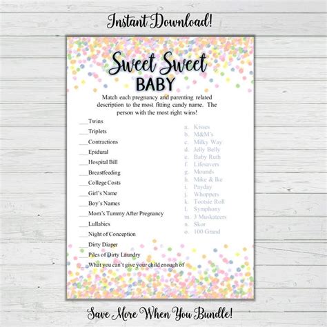 Jul 01, 2019 · free printable baby shower games each pdf is sized to fit an 8.5×11 sheet of paper. Baby Shower 9 Game Bundle + Answer Keys - Baby Shower Game Set -Rainbow Confetti Baby Shower ...