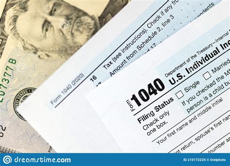 Declaração Federal De Imposto Sobre Renda Dos Eua De 1040 Imagem