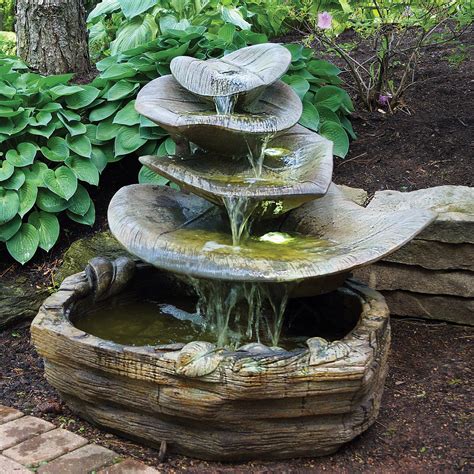 Henri Studio Giant Leaf Outdoor Fountain From Stone