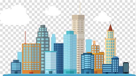 City Skyline Silhouette Building Cartoon Drawing Building Design