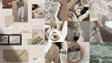 Creme Aesthetic Collage Laptop Wallpaper Macbook Wallpaper