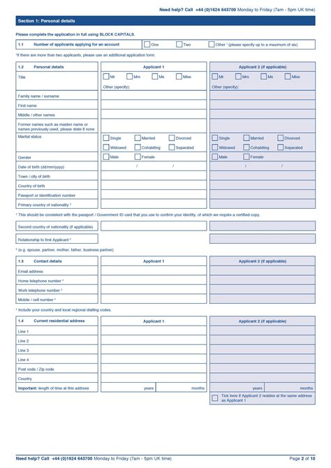 Free Bank Forms Pdf Template Form Download