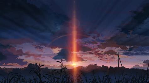 Sunset 5 Centimeters Per Second Anime Landscape