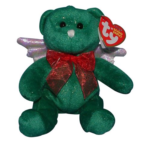 Ty Beanie Baby Hark Green MWMT Bear Angel 2007 Christmas EBay
