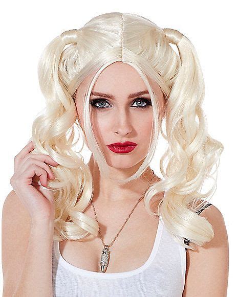 Blonde Pigtail Wig Spirithalloween Com Pigtail Wig Pigtails Wigs