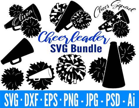 Cheer SVG Bundle Cheerleader SVG Megaphone SVG Cheer Etsy