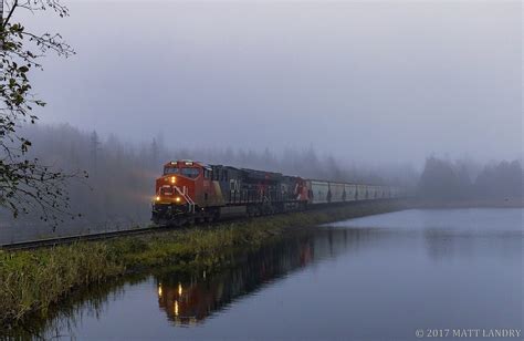Railpicturesca Matt Landry Photo In Some Thick Fog Cn B730 Passes
