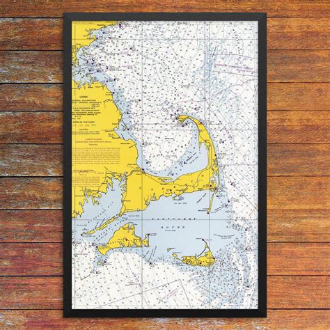 Cape Cod Bay Mass Bay And Nantucket Sound Nautical Chart 12 X 18 Print