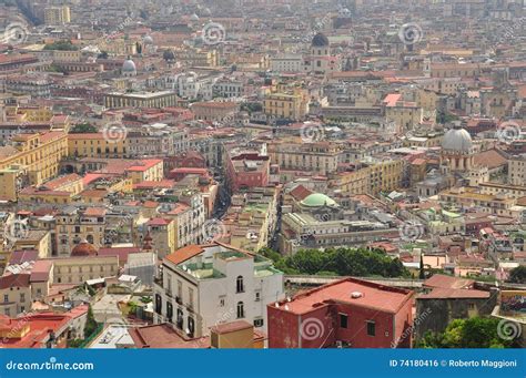 City Of Naples Aerial View Of The City Centre Stock Photo Image Of