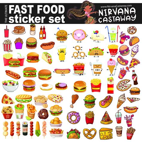 Ultimate Fast Food Stickers Printable And Digital Files Etsy