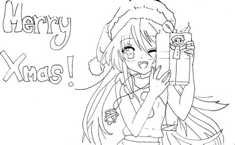 Anime 365 Day 75 Merry Christmas Lineart By Sammyyt On Deviantart