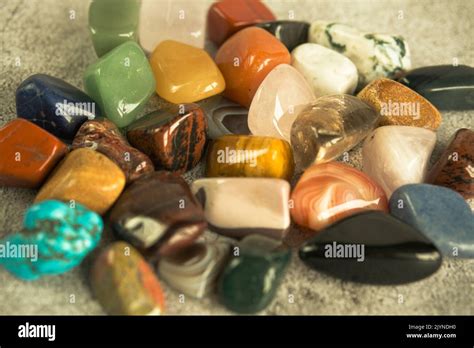 Collection Of Semi Precious Gem Stones Stock Photo Alamy