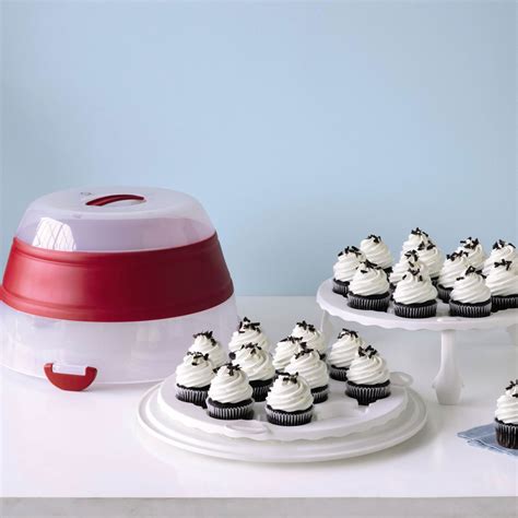 Martha Stewart Collection Collapsible Cupcake And Cake Carrier Food