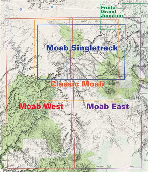 Moab West Trails Utah Recreation Topo Map Latitude 40° Maps