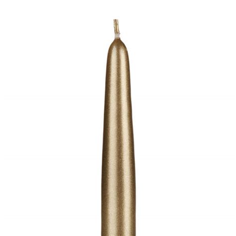 15 Inch Metallic Gold Taper Candle