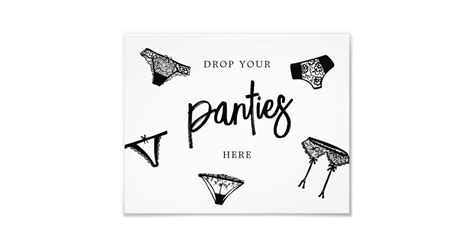 drop your panties modern lingerie bridal shower photo print zazzle