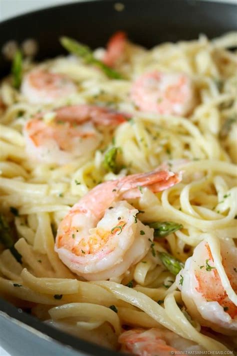 Sometimes a creamy pasta is the only thing that will do. Garlic Butter Shrimp Pasta in White Wine Sauce - That's ...