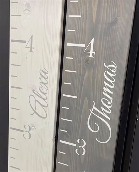 Modern Farmhouse Wood Growth Ruler Chart With Painted Etsy
