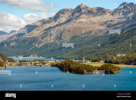 Summer Landscape Lake Sils Upper Engadin Switzerland Stock Photo Alamy