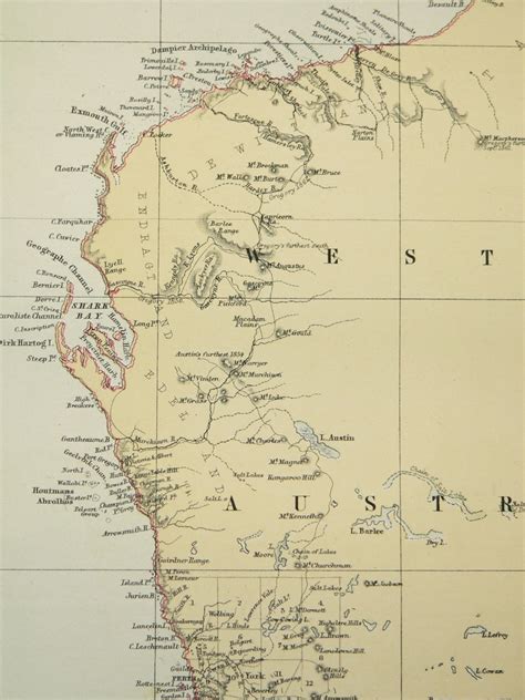 Antique Australia Map 1873 A C Black Map Of Australia Large Etsy