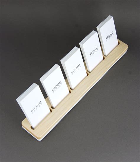 Multiple Business Card Stand 5 Card Maple Wood Display Maple And