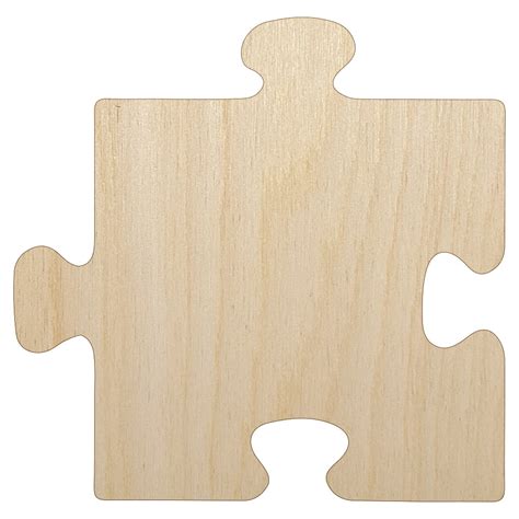 Puzzle Piece Solid Wood Shape Unfinished Piece Cutout Craft Diy