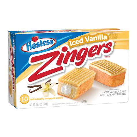 Hostess Zingers Vanilla Cakes 10 Pack 360 G Tasty America American