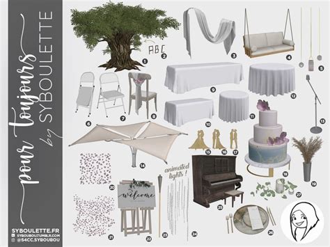 Pour Toujours Romantic Wedding Cc Set For The Sims 4 1 In 2021 The