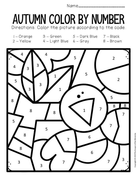 Color By Number Fall Printable
