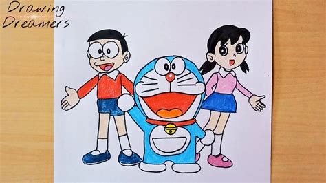 Step By Step Drawing Doraemon Colorful Drawings Colored Pencils The