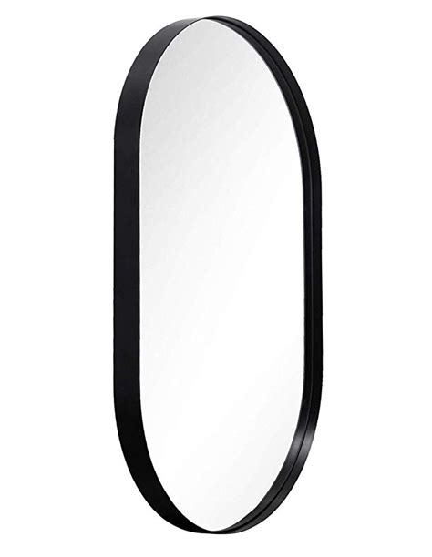 Andy Star Black Bathroom Mirror 20x33x1 Oval Rectangle