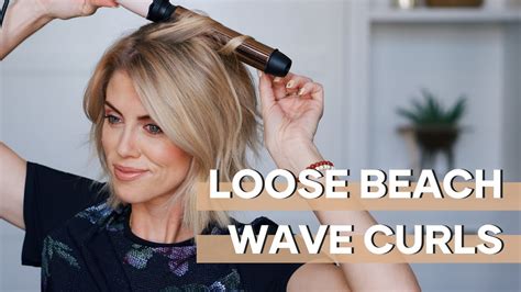 Loose Beach Wave Curls 2020 Short Hair Tutorial Youtube