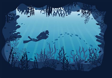 Underwater Cave Vector Art Icons And Graphics For Free Download